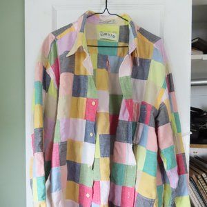 XXL 100% Cotton Rainbow Pastel Men's Button Down Shirt